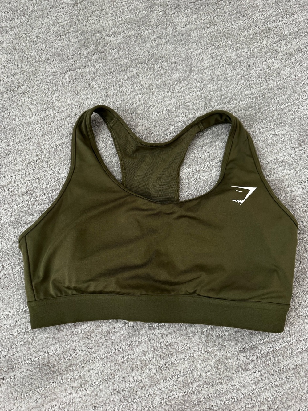 Gymshark Olive Green Racerback Sports Bra